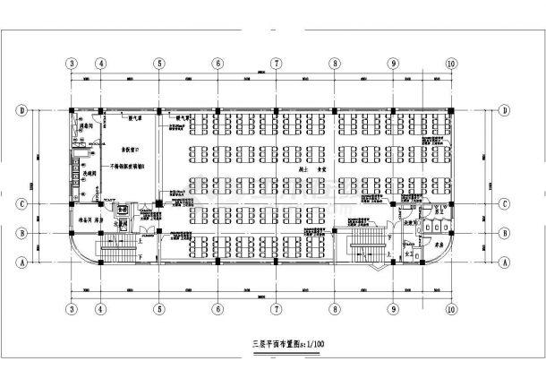 某四层食堂室内设计平面cad图纸